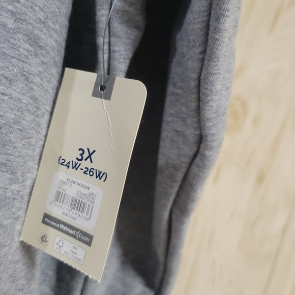 Terra & Sky Gray Zipper Up Women's Hoodie - Picture 2 of 5